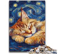 Puzzles pour Adultes et Adolescents Maine Coon Night Sky Jeu Stimulant Jouets à Offrir en Cadeau pour Toute la Famille à partir de 14 Ans 50x75cm