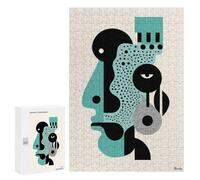 Puzzles pour Adultes Et Adolescents Minimalist Abstract Face - Modern Geometric Art Puzzles pour Adolescents, Jeu Familial, Vacances À La Maison, Passe-Temps, Interaction Parent-Enfant 300 PCS