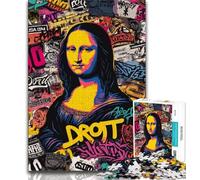 Puzzles pour Adultes et Adolescents Mona Lisa est drôle 1000 pièces pour Adultes Jeux Amusants Chaque pièce est Unique - Jeu Familial Stimulant et Amusant 38x26cm