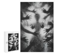 Puzzles pour Adultes Et Adolescents Monochrome Silhouette with Reaching Hands Puzzles pour Adolescents, Jeu Familial, Vacances À La Maison, Passe-Temps, Interaction Parent-Enfant 1000 PCS