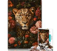Puzzles pour Adultes et Adolescents, Motif léopard Fleuri, stimule Le Cerveau, Jouets addictifs pour cultiver la Patience, Collection d'artistes, Beaux-Arts (38x26cm)