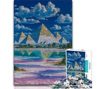 Puzzles pour Adultes et Adolescents Mystérieuses Pyramides égyptiennes, Jeux éducatifs, décoration de la Maison, Jeu éducatif pour Anniversaire, Noël (38x26cm)