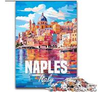 Puzzles pour Adultes et Adolescents, Naples, Italie, Anti-Stress, défi Difficile, Cadeaux du Père Noël Secret pour Les 14 Ans et Plus, 26x38cm