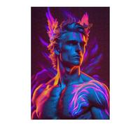 Puzzles pour Adultes Et Adolescents Neon Angel Statue Puzzles, Jeux Relaxants, Analyse Et Logique, Cadeaux d'anniversaire Et Cadeaux Uniques 38x26cm/1000pcs
