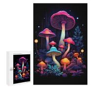 Puzzles pour Adultes Et Adolescents Neon Mushroom Dream Puzzle, Jouet, Décoration Murale, Art Mural, Cadeaux d'anniversaire Et Cadeaux Uniques 1000 PCS