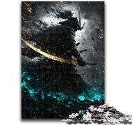 Puzzles pour Adultes et Adolescents Néon Samouraï Guerrier Guerre, Jouets Jeux Éducatifs Soulagement du Stress Renforcer l'amour Entre Couples 50X75CM
