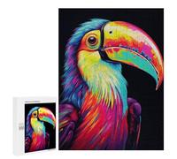 Puzzles pour Adultes Et Adolescents Neon Toucan Puzzle, Jouet, Décoration Murale, Art Mural, Cadeaux d'anniversaire Et Cadeaux Uniques 500 PCS