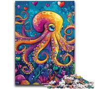 Puzzles pour Adultes et Adolescents Ocean Octopus Jeu Stimulant Jouets à Offrir en Cadeau pour Toute la Famille à partir de 14 Ans 26x38cm