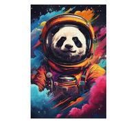 Puzzles pour Adultes Et Adolescents Panda Astronaut Space Art Print-2 Jeu De Puzzle Manuel - Défi Difficile - Interaction Parent-Enfant 1000pcs(75x50cm)