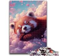 Puzzles pour Adultes et Adolescents Panda Roux endormi Anti-Stress Défi Difficile À Offrir en Cadeau à Toute la Famille 26x38cm