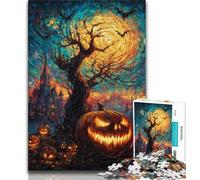 Puzzles pour Adultes et Adolescents Paysage de squelettes d'halloween, Jeu Stimulant et Jeu éducatif en Famille pour Anniversaire, Noël 38x26cm