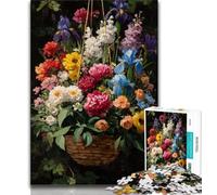 Puzzles pour Adultes et Adolescents Paysage Fleuri, défi Difficile Anti-Stress avec Affiche et Feuille de Questions correspondantes 38x26cm