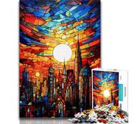 Puzzles pour Adultes et Adolescents, Paysage Urbain coloré Arc-en-Ciel, 1 000 pièces, pour Jeu éducatif, défi, décoration d'intérieur Unique et Cadeaux (Taille 75x50cm)