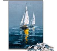 Puzzles pour Adultes et Adolescents, Peinture à l'huile de voilier, Jeux, Jouets, Cadeaux d'anniversaire Uniques pour Les Enfants de 14 Ans et Plus (Taille 26x38cm)