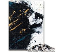 Puzzles pour Adultes et Adolescents, Peinture Abstraite de Lion, Jeux éducatifs, décoration d'intérieur, Collection d'artistes, Beaux-Arts 38x26cm
