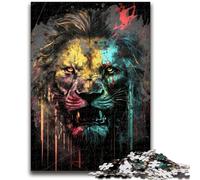 Puzzles pour Adultes et Adolescents Peinture de Lions Convient aux 14 Ans et Plus Convient aux Couples Cadeaux pour Les Amis et la Famille 26x38cm