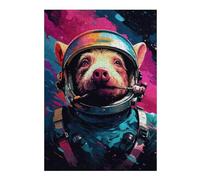 Puzzles pour Adultes Et Adolescents Pig Astronaut Space Suit-23 Jeu De Puzzle Manuel - Défi Difficile - Interaction Parent-Enfant 1000pcs(38x26cm)