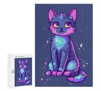 Puzzles pour Adultes Et Adolescents Pixel Cat Puzzle, Jouet, Décoration Murale, Art Mural, Cadeaux d'anniversaire Et Cadeaux Uniques 300 PCS