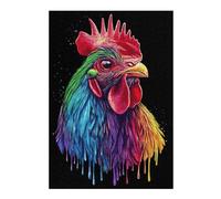 Puzzles pour Adultes Et Adolescents Pop Art Rainbow Rhode Island Red Rooster Puzzles, Jeux Relaxants, Analyse Et Logique, Cadeaux d'anniversaire Et Cadeaux Uniques 38x26cm/1000pcs