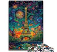 Puzzles pour Adultes et Adolescents Psychédélique Eiffel Décompression Intellectuelle Jouet Éducatif Superbes Cadeaux et Jouets 26x38cm