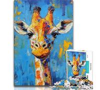 Puzzles pour Adultes et Adolescents, Puzzle 1000 pièces Basquiat Girafe, Anti-Stress, défi Difficile, idéal comme Cadeau pour Toute la Famille, 38x26cm