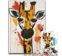Puzzles pour Adultes et Adolescents, Puzzle 1000 pièces Basquiat Girafe, Jouet éducatif Anti-Stress, idéal comme Cadeau pour Toute la Famille, 50x75cm