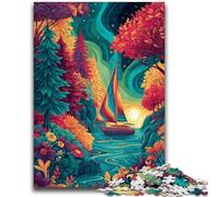 Puzzles pour Adultes et Adolescents, Puzzle 1000 pièces, Bateau psychédélique, pour Les 14 Ans et Plus, Cadeaux intéressants pour la réduction du Stress, pour Les Amis et la Famille, 50x75cm