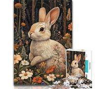 Puzzles pour Adultes et Adolescents, Puzzle Animal Lapin, Jouet éducatif Anti-Stress, idéal comme Cadeau pour Toute la Famille (38x26cm)