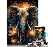 Puzzles pour Adultes et Adolescents, Puzzle Animal psychédélique éléphant, Jeu Stimulant, idéal comme Cadeau pour Toute la Famille (Taille 38x26cm)