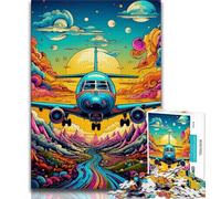 Puzzles pour Adultes et Adolescents, Puzzle Avion coloré, Jouet éducatif intellectuel décompressant, Cadeau d'anniversaire 50x75cm