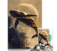 Puzzles pour Adultes et Adolescents, Puzzle Baleine dorée, Jeu éducatif et Stimulant pour Toute la Famille, pour Anniversaire et Noël, 75x50cm