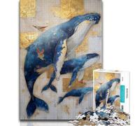 Puzzles pour Adultes et Adolescents Puzzle Baleine dorée, Jouet éducatif Anti-Stress, idéal comme Cadeau pour Toute la Famille (38x26cm)