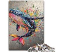 Puzzles pour Adultes et Adolescents, Puzzle Baleine Graffiti, Jeu éducatif, Jouet, décoration d'intérieur Unique et Cadeaux 26x38cm