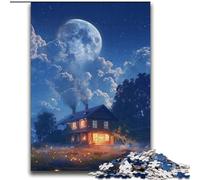 Puzzles pour Adultes et Adolescents Puzzle Belle Maison sous des étoiles colorées Jeu de Quiz Idéal comme Cadeau pour Toute la Famille 70x100cm