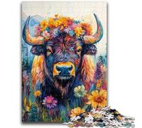 Puzzles pour Adultes et Adolescents, Puzzle Bison des Alpes, Jeux éducatifs, décoration d'intérieur, idéal pour la décoration de Bureau (50x75cm)