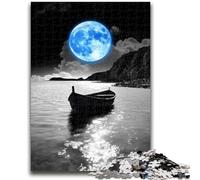 Puzzles pour Adultes et Adolescents, Puzzle Blue Moon, défi d'intelligence cérébrale, Jouets addictifs, Cadeau d'anniversaire, décoration Murale 26x38cm