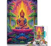 Puzzles pour Adultes et Adolescents, Puzzle Bouddha psychédélique, Jouet éducatif intellectuel décompressant, Cadeau d'anniversaire 50x75cm