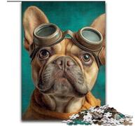 Puzzles pour Adultes et Adolescents, Puzzle Bouledogue français Pilote, Chaque pièce est Unique - Jeu Familial Stimulant pour Les 14 Ans (Taille 26x38cm)