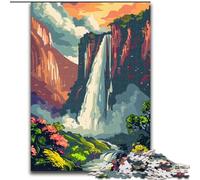 Puzzles pour Adultes et Adolescents Puzzle Cascade majestueuse, Jeux éducatifs Décoration d'intérieur Idéal comme Cadeau pour Toute la Famille 50x75cm