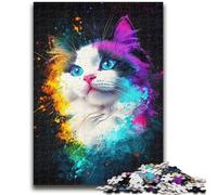 Puzzles pour Adultes et Adolescents, Puzzle Chat Ragdoll coloré pour 14 Ans et Plus, Jeu de défi Unique, Jeux de Famille, Cadeaux d'anniversaire de Noël 38x26cm