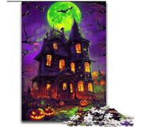 Puzzles pour Adultes et Adolescents, Puzzle Château d'halloween, Jouet éducatif et décompressant, Cadeau d'anniversaire, décoration Murale (Taille 50x75cm)