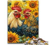 Puzzles pour Adultes et Adolescents Puzzle Coq Tournesol Convient aux 14 Ans et Plus Jeux familiaux Offrez des Cadeaux pour Toute la Famille 50x75cm
