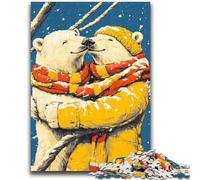 Puzzles pour Adultes et Adolescents Puzzle Couple d'ours Polaires pour et à partir de 14 Ans Jouets de Jeu Car il est idéal comme Cadeau pour Toute la Famille 38x26cm