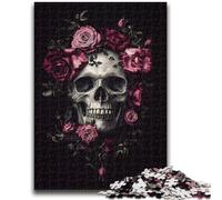 Puzzles pour Adultes et Adolescents Puzzle Crâne Rose Design Vibrant et Unique Expérience de Puzzle relaxante et stimulante 50x75cm