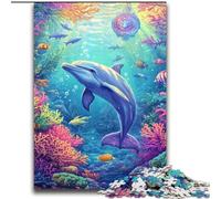 Puzzles pour Adultes et Adolescents Puzzle Dauphin de l'océan pour et à partir de 14 Ans Jouets de Jeu Car il est idéal comme Cadeau pour Toute la Famille 70x100cm
