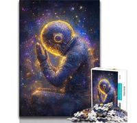 Puzzles pour Adultes et Adolescents, Puzzle de 1000 pièces, Astronaute Assis sur la Lune, Jouet éducatif et décompressant pour Anniversaire et Noël (75x50cm)