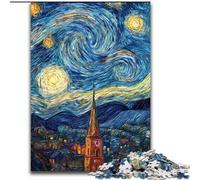Puzzles pour Adultes et Adolescents, Puzzle de 1000 pièces, château sous Le Ciel Nocturne, Anti-Stress, défi Difficile, idéal comme Cadeau pour Toute la Famille, 50x75cm