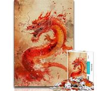 Puzzles pour Adultes et Adolescents, Puzzle Dragon Chinois, Aide Le Cerveau à exercer des Jouets addictifs pour cultiver la Patience, Collection d'artistes, Beaux-Arts 38x26cm