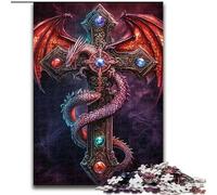 Puzzles pour Adultes et Adolescents Puzzle Dragon Volant et épée pour Toute la Famille (Taille 50x75cm)