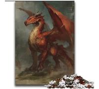 Puzzles pour Adultes et Adolescents Puzzle Dragon Volant Rouge Jeu de Quiz Idéal comme Cadeau pour Toute la Famille 70x100cm